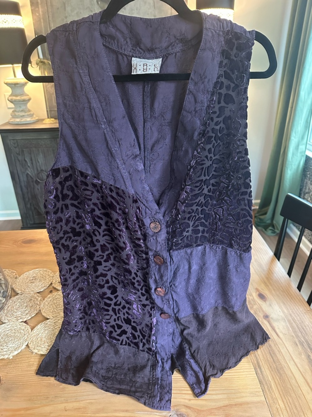 Vintage URU velvet top / vest - OS